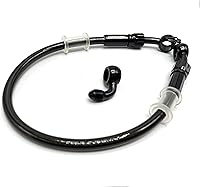 Vista 3 de AN3 28 90 Grados M10 Manguera de Freno de Motocicleta Trenzada de Acero Inoxidable con Banjo Giratoria de 360 Grados Compatible con ATV Motocross