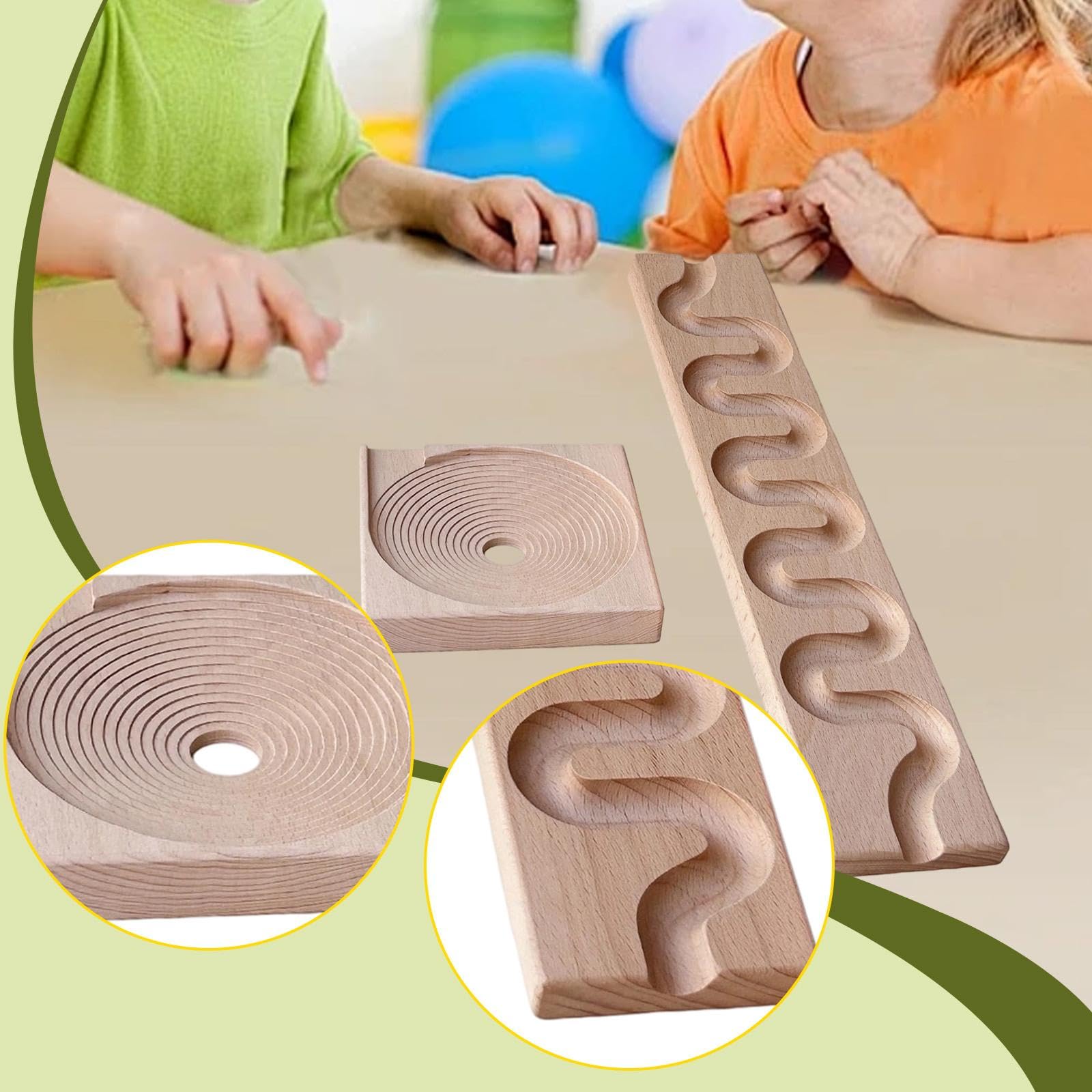 Gralara Marble Run Holz Kugelbahn Konstruktionsspiel Murmelbahn Lernspielzeug Bauklötze für Jungen Mädchen Pädagogische Förderung Zuhause, Style B