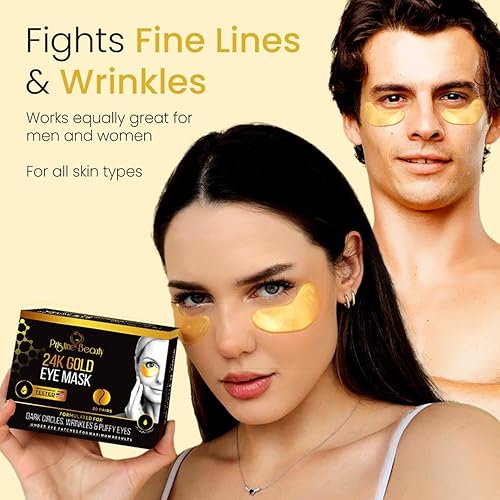 Miniatura 3 de Pristine Beauty Máscara de ojos de oro de 24 quilates  20 pares de parches debajo de los ojos para ojos hinchados, ojeras  Adiós a las bolsas debajo
