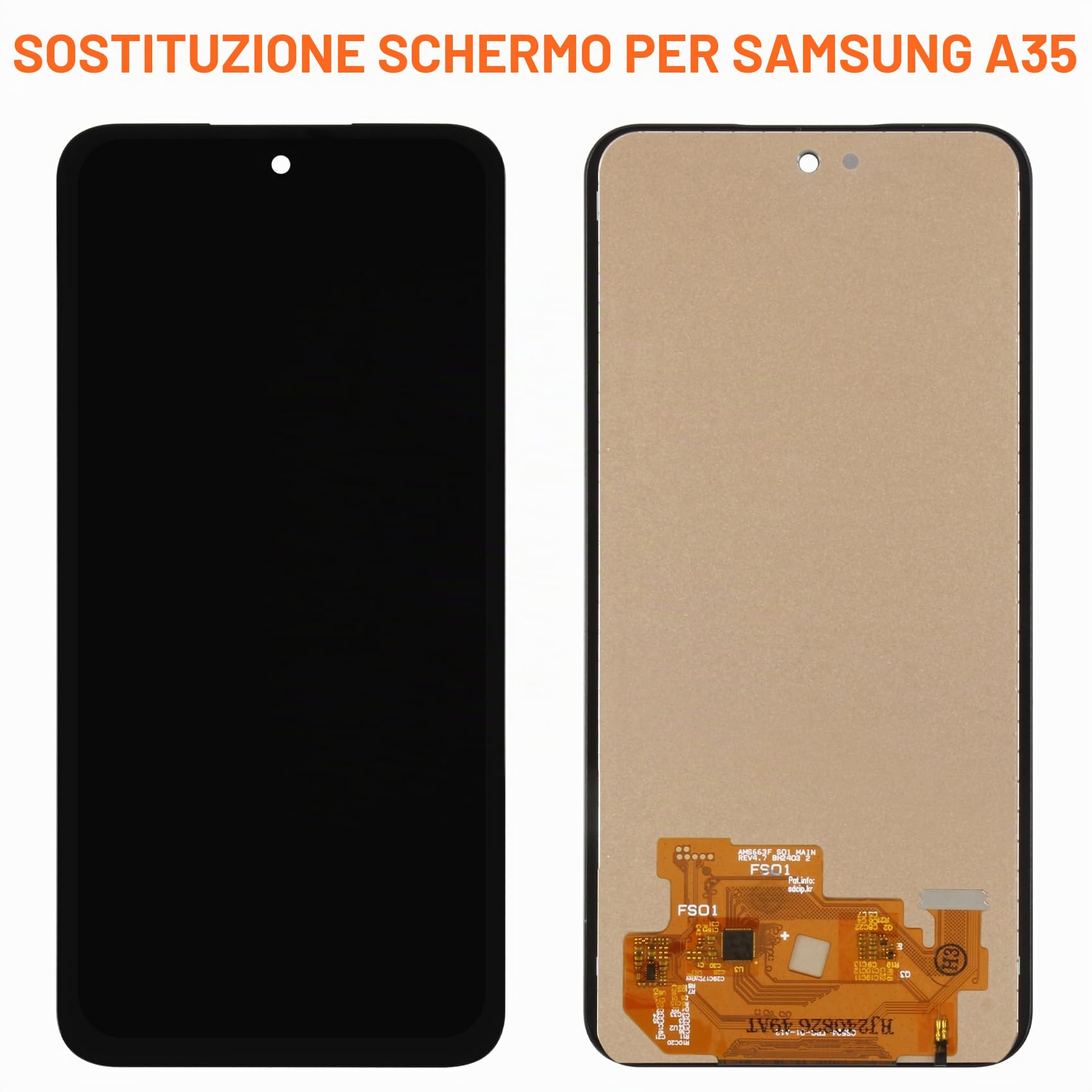 AGCUT 6.6" Incell Schermo per Samsung Galaxy A35 5G LCD Display per Galaxy A35 5G SM-A356, SM-A356E, SM-A356B LCD Touch Screen Assembly con Riparazione Strumenti, Nero, Non Supporta Impronte Digitali
