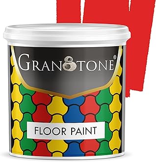 GRANOTONE Floor Paint 1 Litre Signal Red Colour Polyurethane and Acrylic Polymer Based Concrete Sealer Anti Slip Thick and Durable for Cement Floor and Tiles Made in India