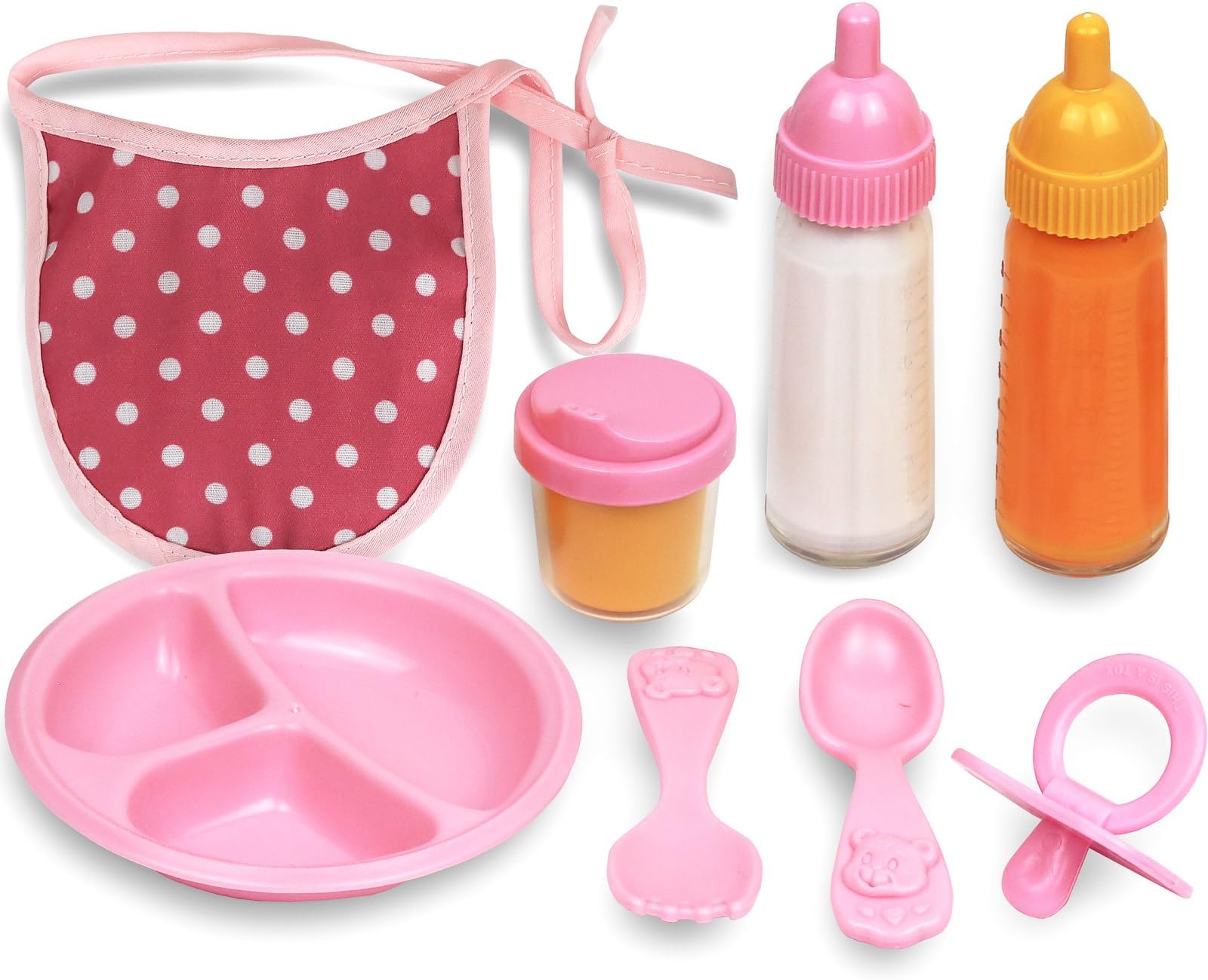 Click N' Play8 Piece Baby Doll Feeding Set With Accessories.