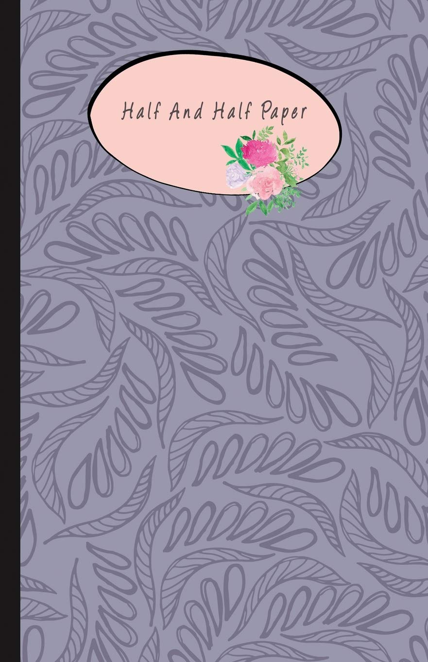 Half And Half Paper: Composition Notebook Half Graph 4x4 Half Lined Paper Notebook on same page, Squared, Science, Maths, Lab Notebooks, Diary ... 5.06 x 7.81 Inch. Flower water color cover