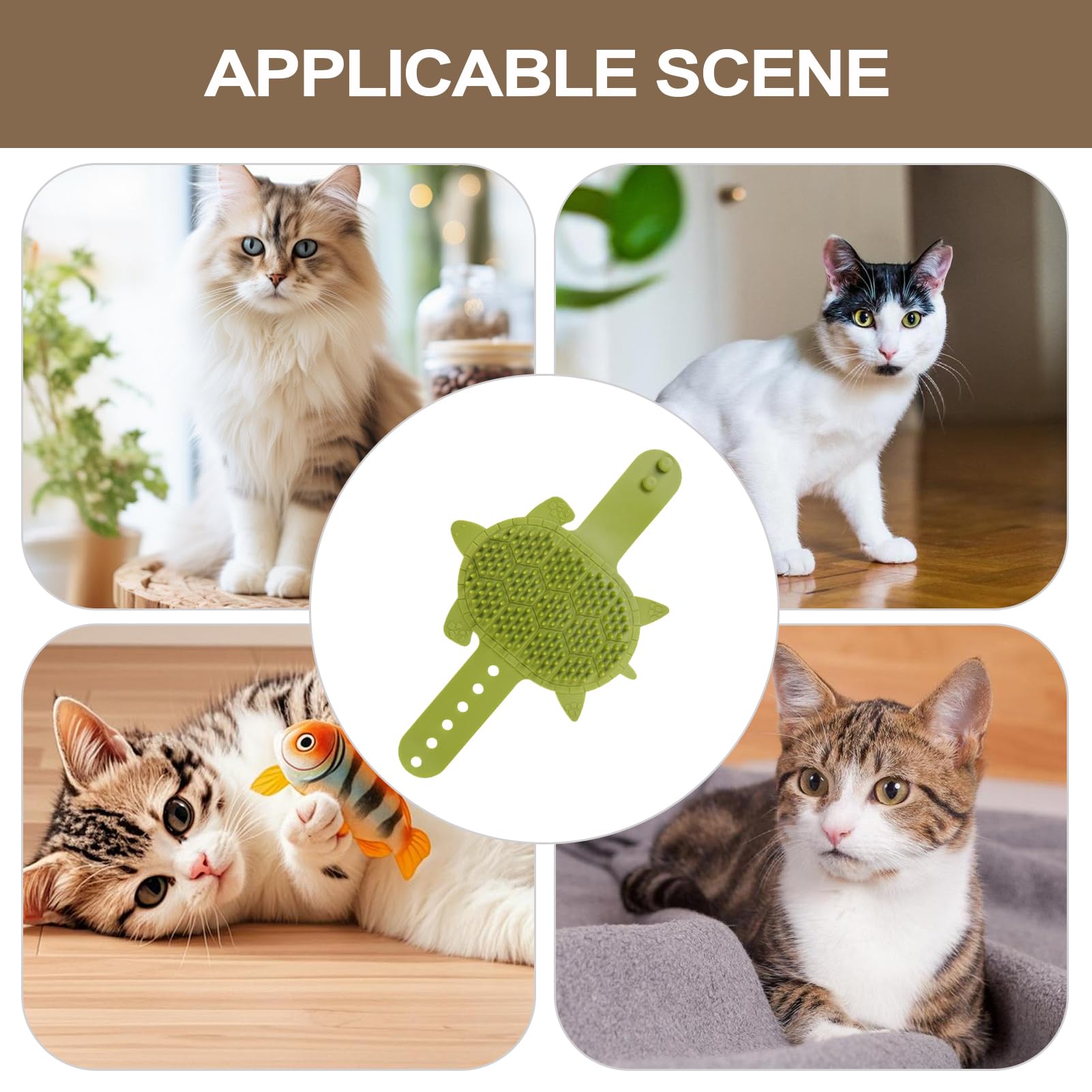 Toilettage Autonome pour Chat,Coin de Frottement pour Chat - 203 Dents Imperméable Tondeuse Sangle en Silicone Outil de Massage pour la Saison de Entretien Quotidien Intérieur Salon Voyage