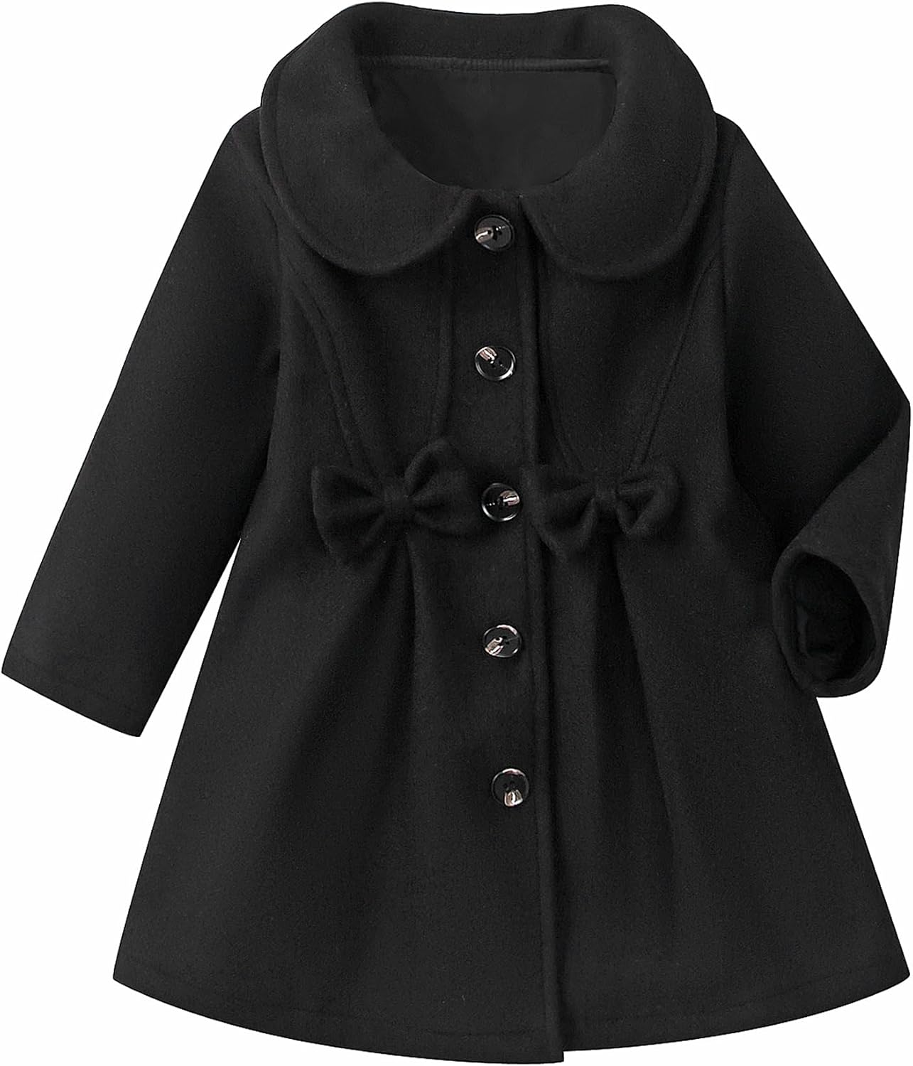 Toddler Baby Girls Dress Coat Kids Wool Blend Long Sleeve Buttons Jacket Fall Winter Outerwear Clothes