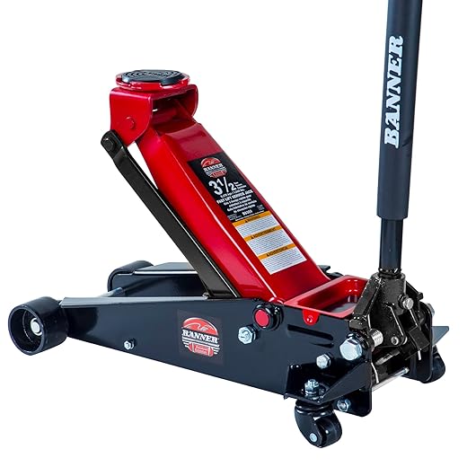 Blackhawk B6350 Black/Red Fast Lift Service Jack - 3.5 Ton Capacity