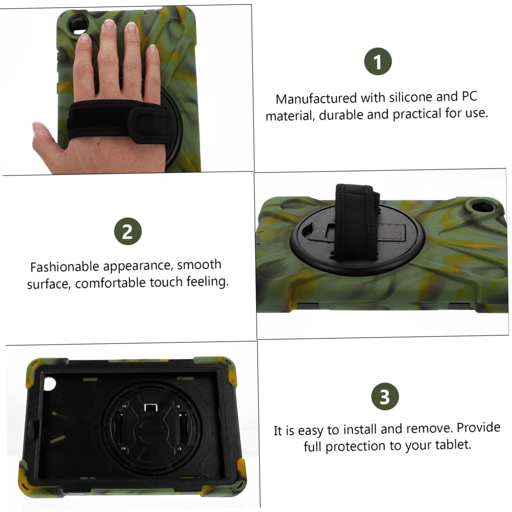 custodia protettiva copertura della tavoletta custodia protettiva per tablet cinghie custodia in silicone per tablet custodia per alla moda staffa tracolla ruotare PC