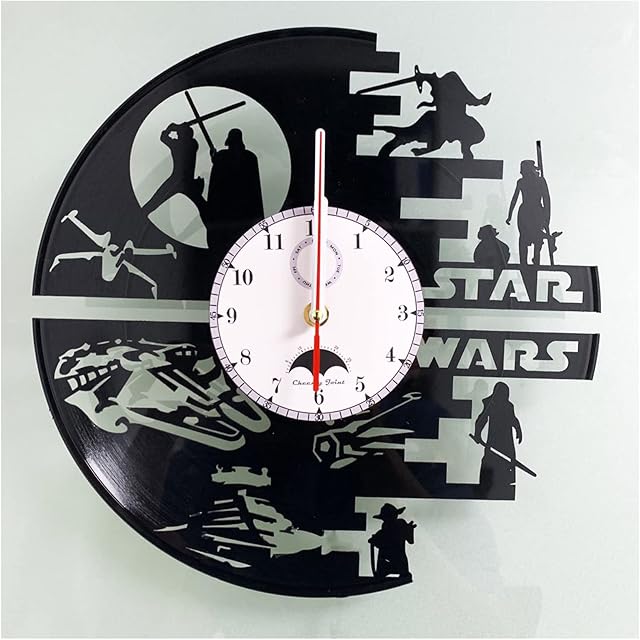 Cheemy Joint Vinyl Record Wall Clock 12-Inch Quartz Clock | Handmade Home Decor Science Film Star War Clock Birthday Gifts for Kids and Friends. (U2-1 Without LED)