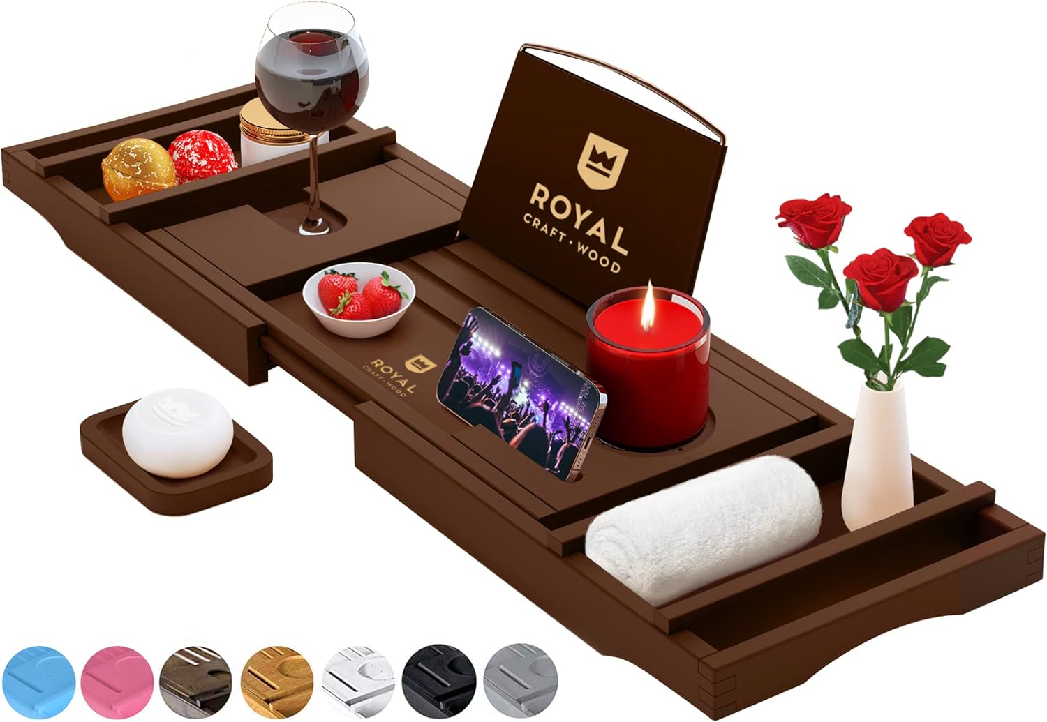 Non-Foldable Bathtub Tray, wood bath caddy