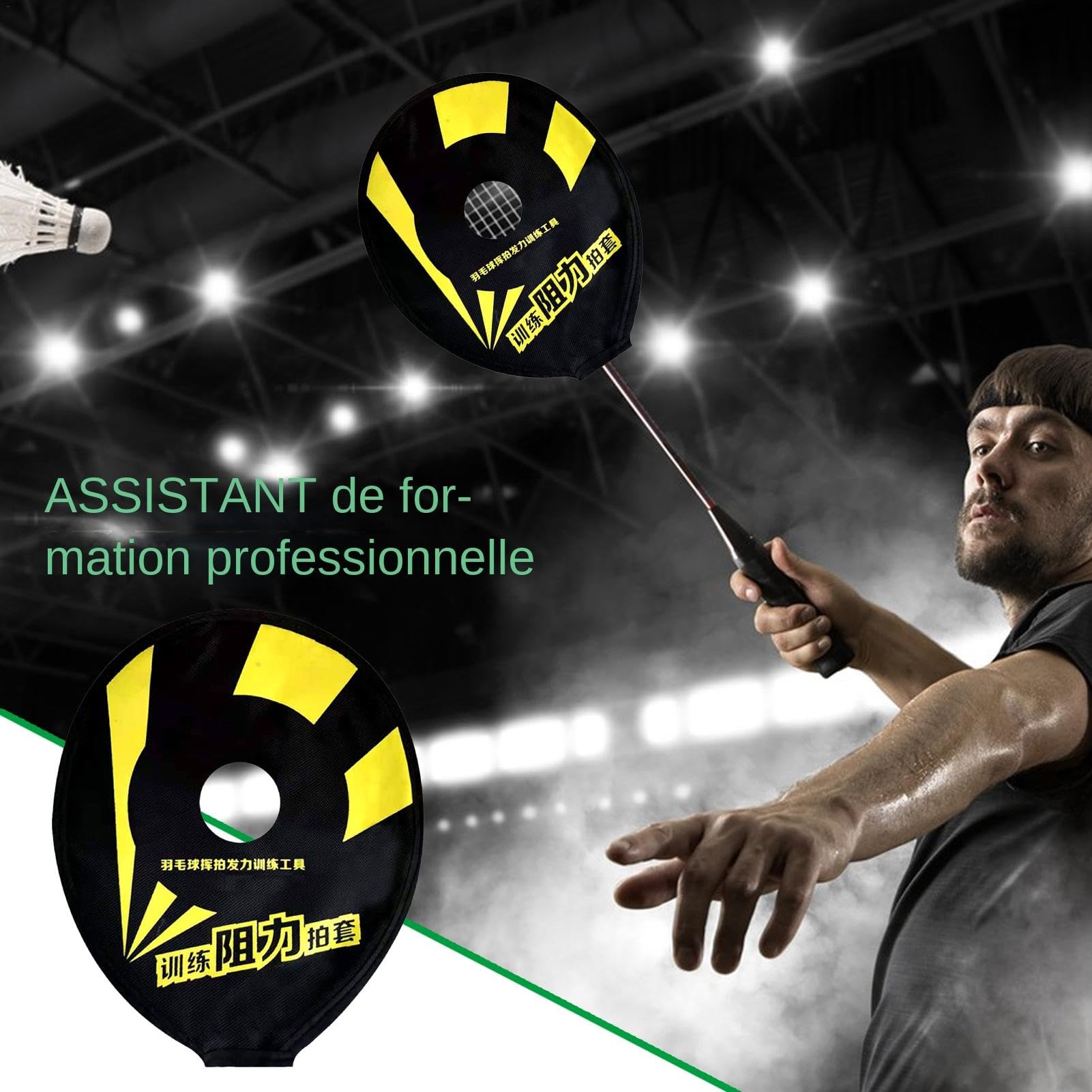 Manchons de protection pour raquette, housse d'entraînement pour raquette de badminton,Accessoires d'entraînement de couverture de raquette de badminton - Étui pour raquette de badminton, sac de raque
