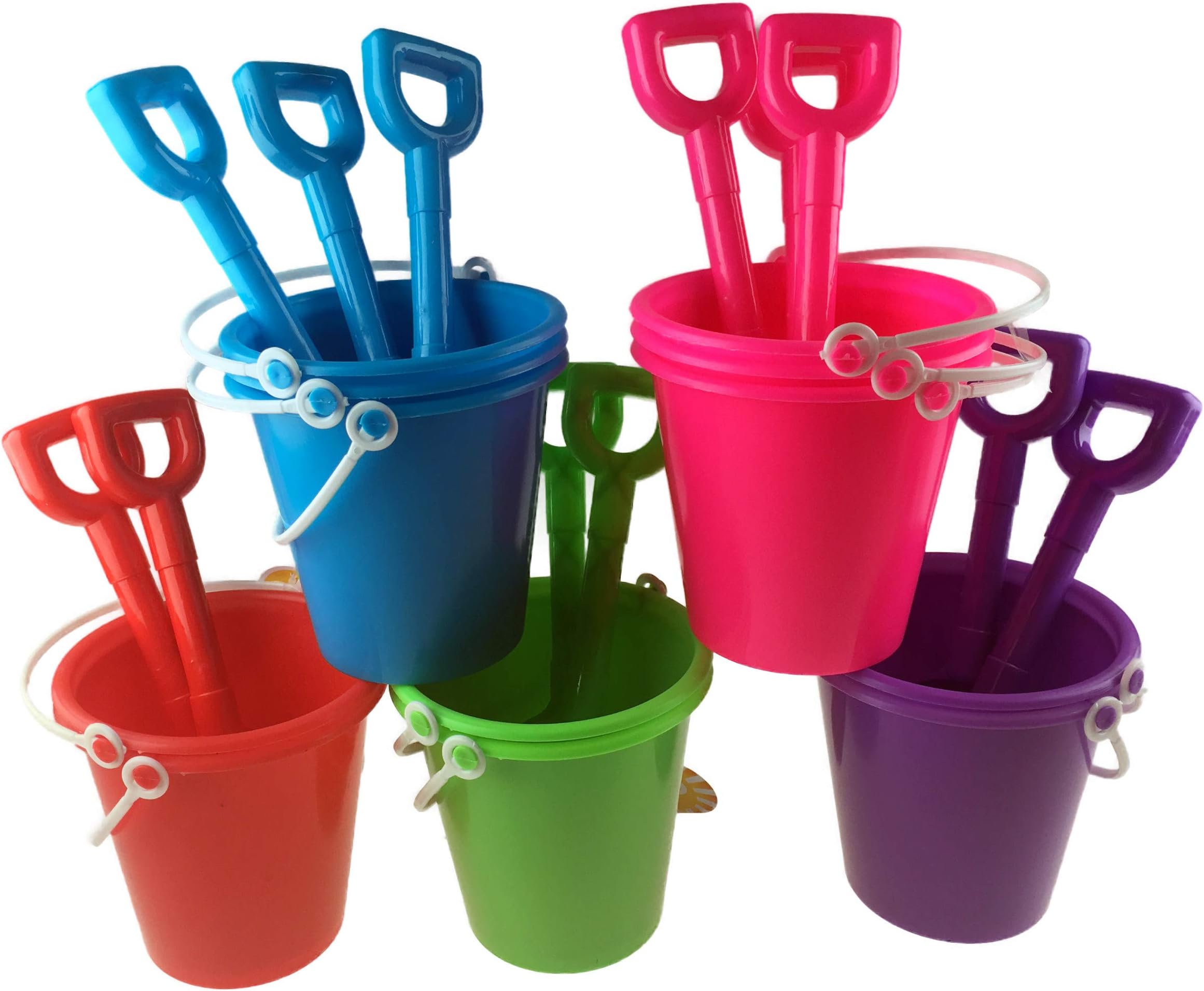 12 x Beach Buckets And 12 x Spades - Bulk Buy Value