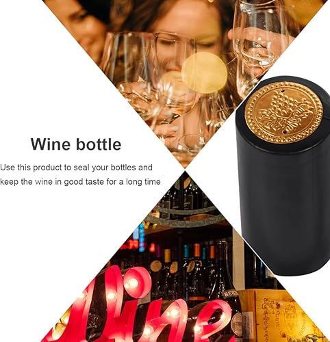 Miniatura 7 de TOYANDONA 100 cápsulas termorretráctiles de PVC para botellas de vino, cápsulas retráctiles, tapas retráctiles, tapas de botellas de vino para