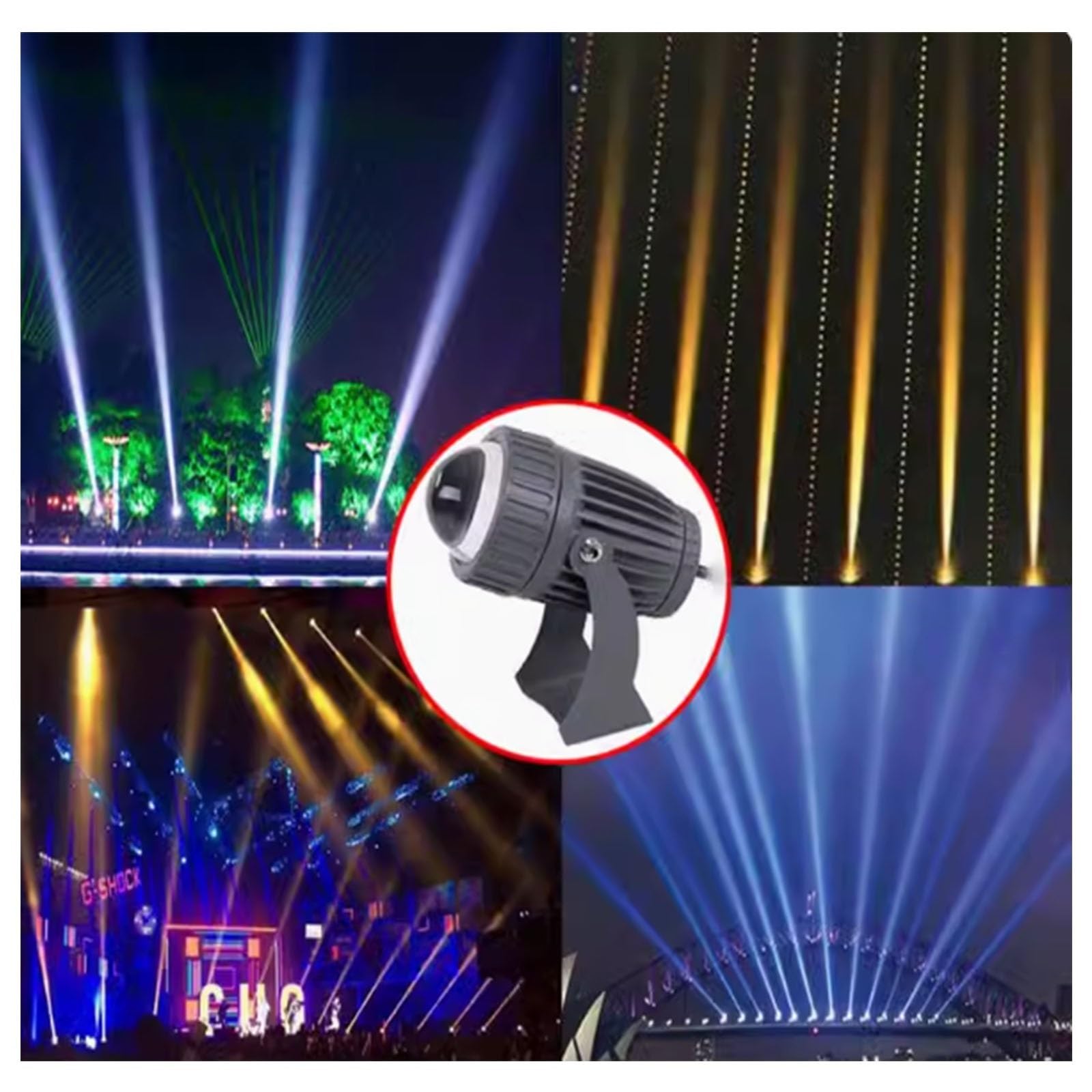 Obrotowy reflektor LED o dużej mocy 10 W, lampa zewnętrzna, oświetlenie krajobrazu, do ogrodu i podwórza (niebieski, 110-230 V)