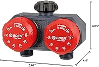 Vista 7 de Eden 25124 Temporizador de riego mecánico de 2 zonas, rojo, gris