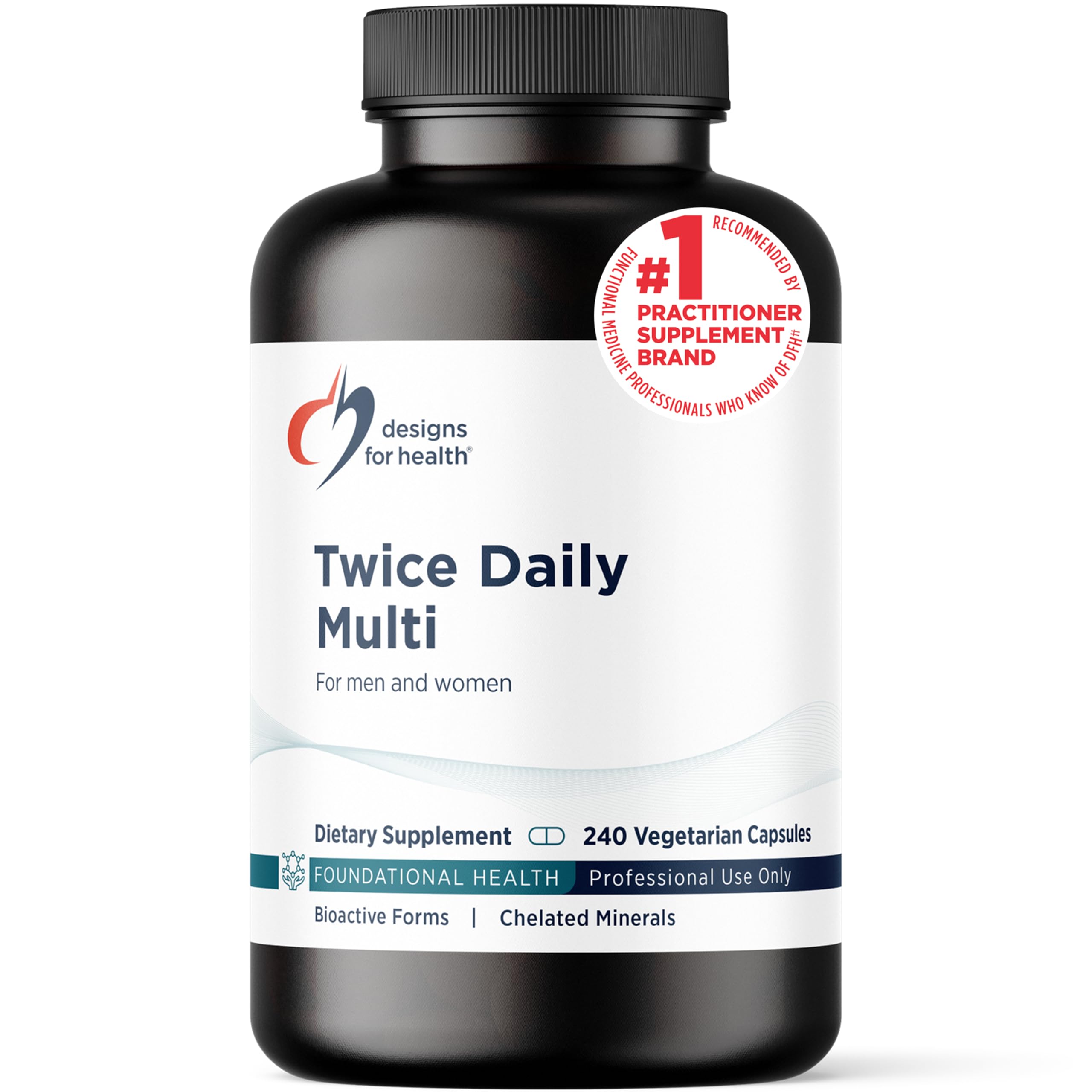 Designs for Health Methylated Multivitamin for Women & Men - Twice Daily Multimineral Supplement & Multivitamin Without Iron + Methylated B12 and Folate, Vitamin C, K, D, E + More (240 Capsules)