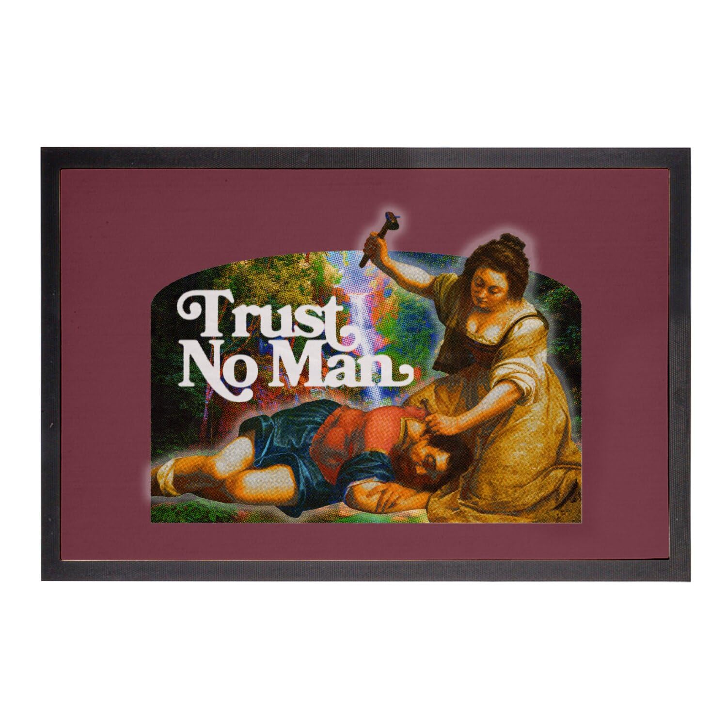 Paillasson rouge 75x50cm Trust No Man art vintage humour