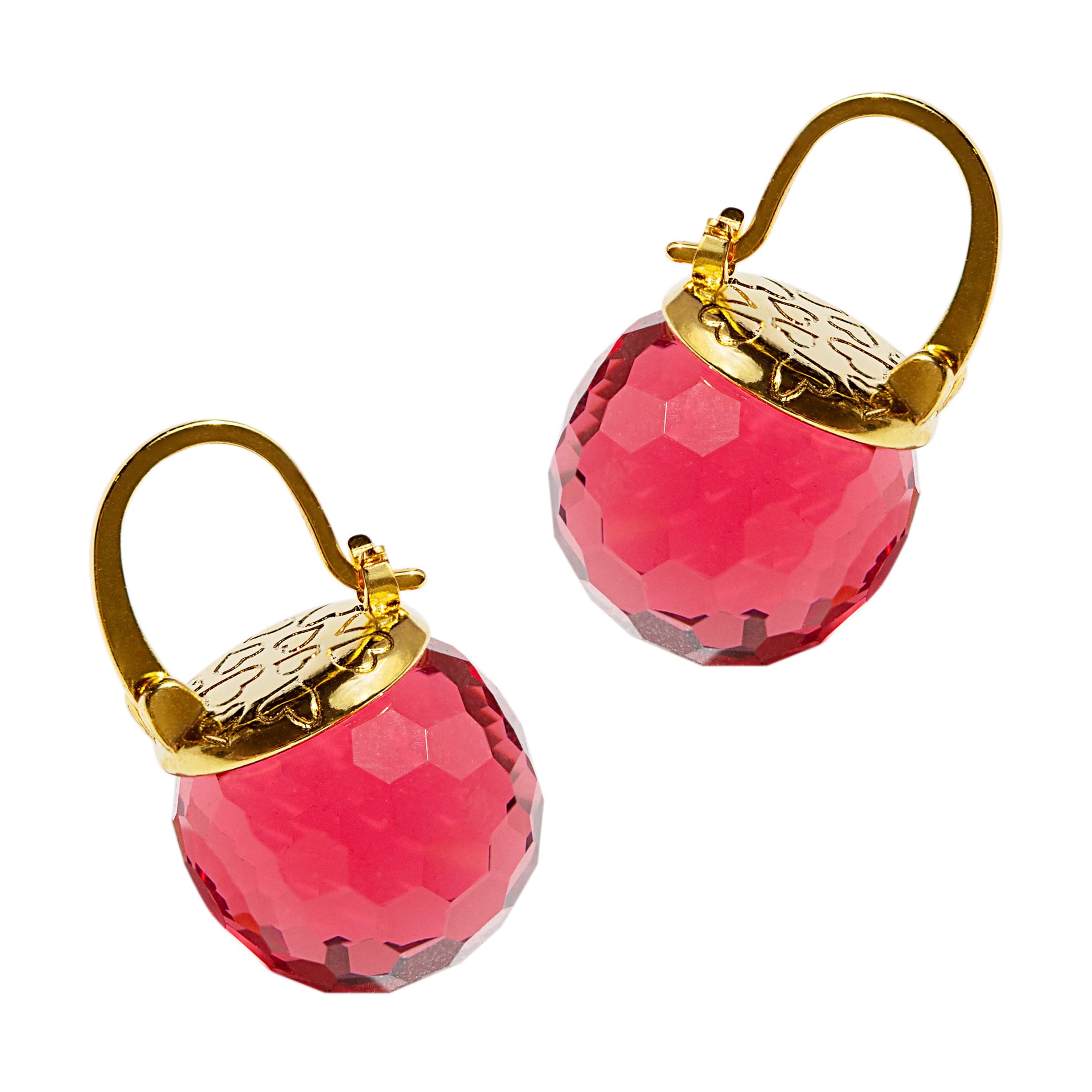 Crystal Earrings for Women, Sparkly Austrian Crystal Disco Ball Earrings, 18K Gold Plated Post Drop Earrings with Colorful Spheres, Hypoallergenic &amp; Lightweight, Ideal Gift for Her