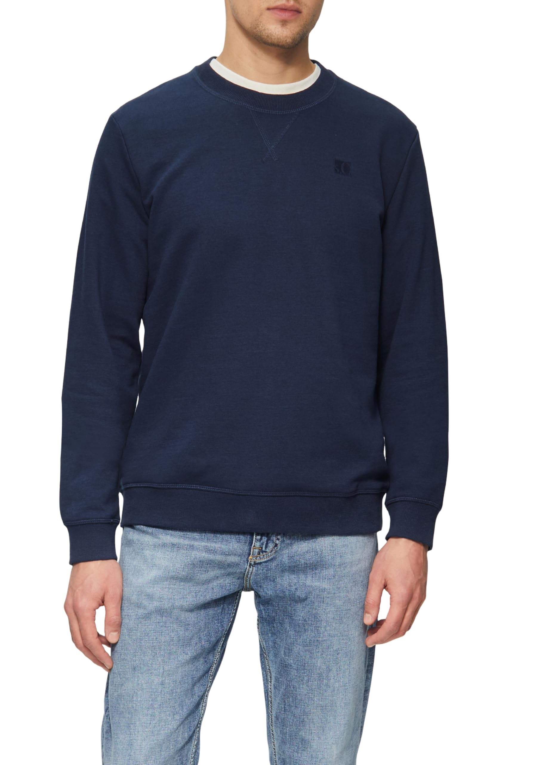 s.Oliver Crew Neck-Sweatshirt aus Baumwollmix mit Logo-Stickerei