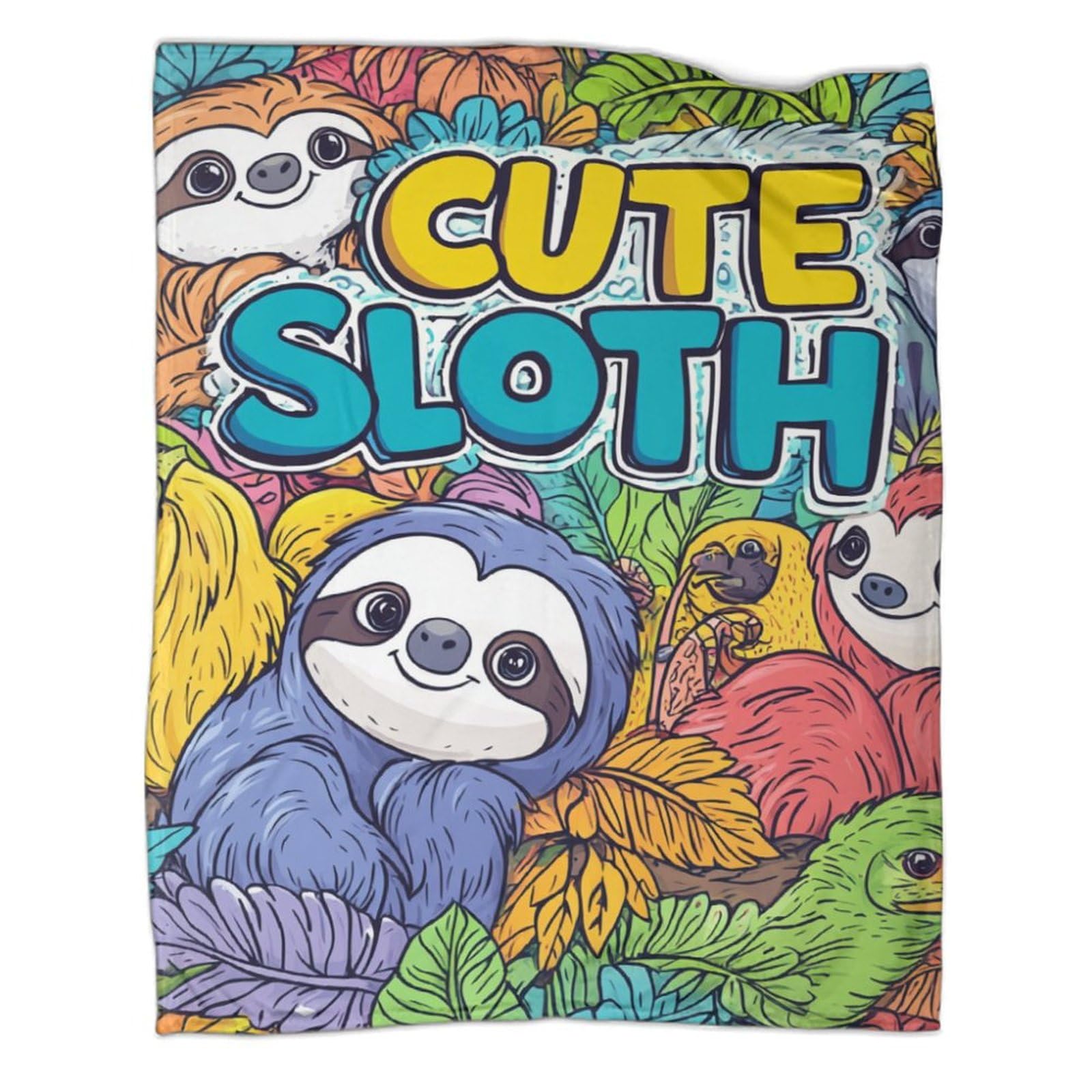 Couverture de voyage en microfibre pour lit et canapé de 200x230 cm avec motif paresseux