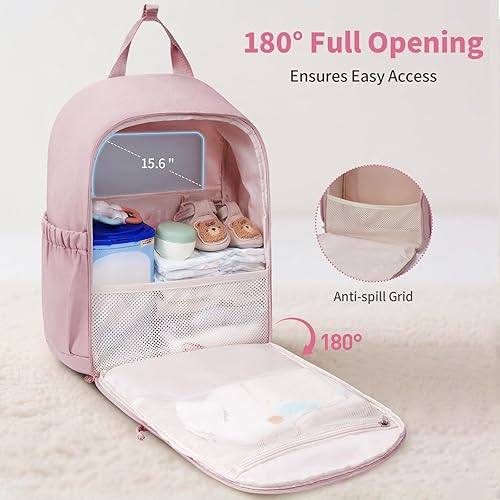 Miniatura 3 de CEI-CEI Mochila para pañales grande para bebé, resistente al agua, mochila de viaje para niños y niñas, recién nacidos, con bolsillos aislados,