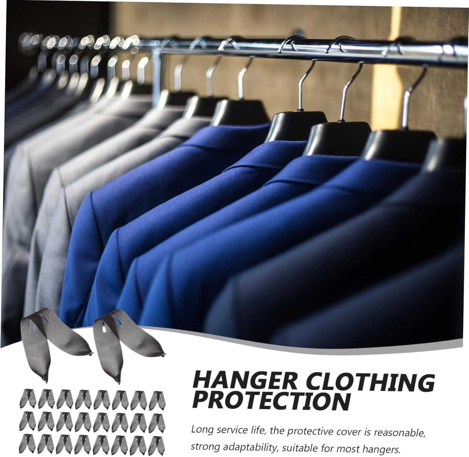 200pcs - Hanger Sponge Covers Non-Skid Hanger Grips Lightweight Clothing Protector for Suits and Coats Fit Easy to Install