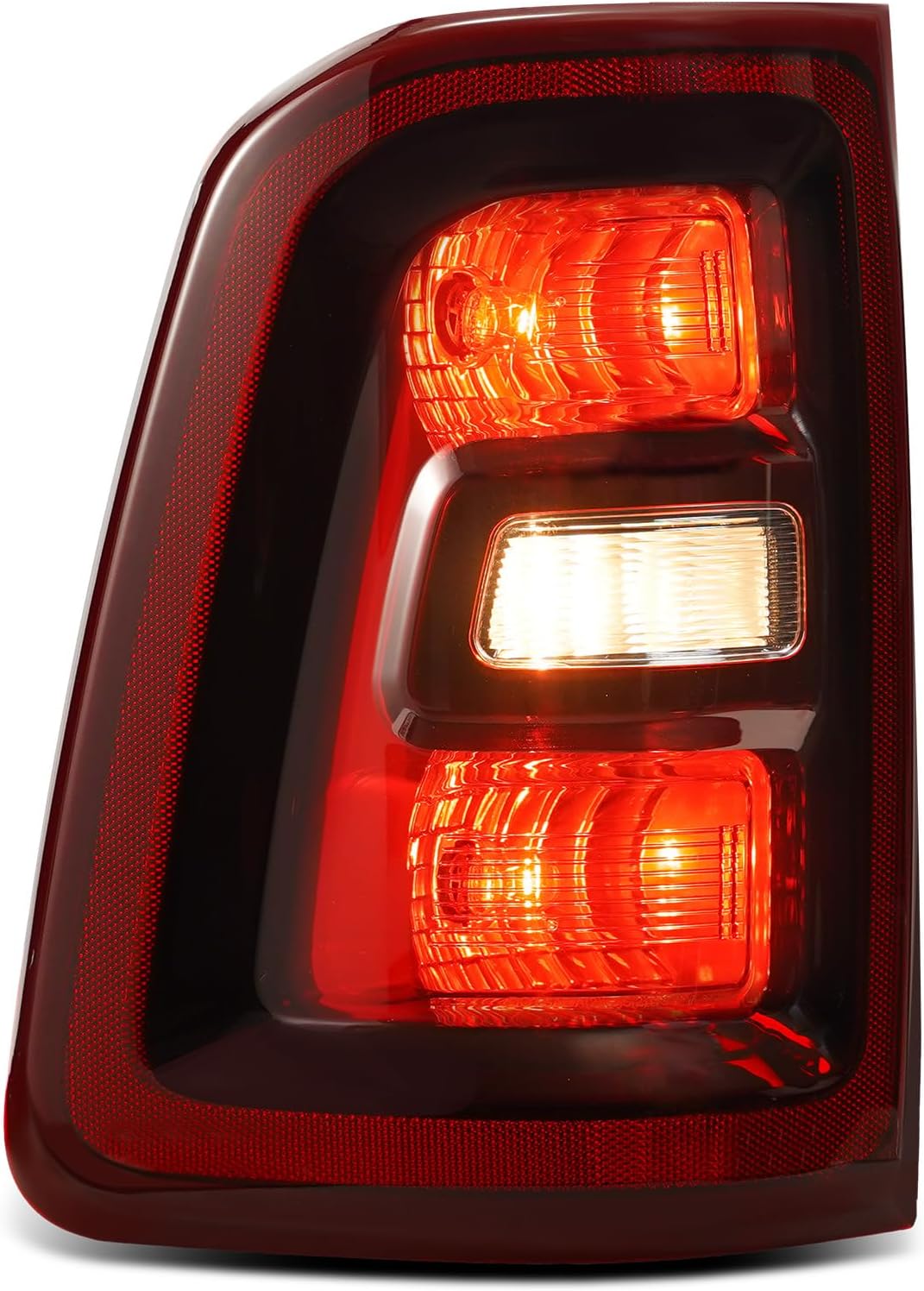 Tail Light Compatible with 2025-2026 RAM 1500 Rear Reverse Stop Brake Lamp Black Housing Taillights Replacement for OEM#68531047AA 68531047AB Halogen Type w/o Blind Spot Detection Left Side