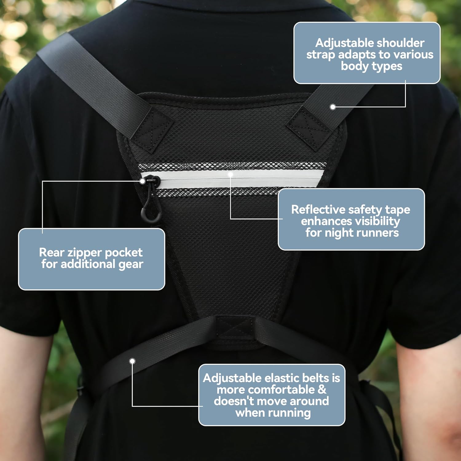 Chest Running Bag for Men,Tactical Holsters for Pistols for Hunting Sports Hiking Outdoor EDC Pack with Water Bottle Pouch - Image 7