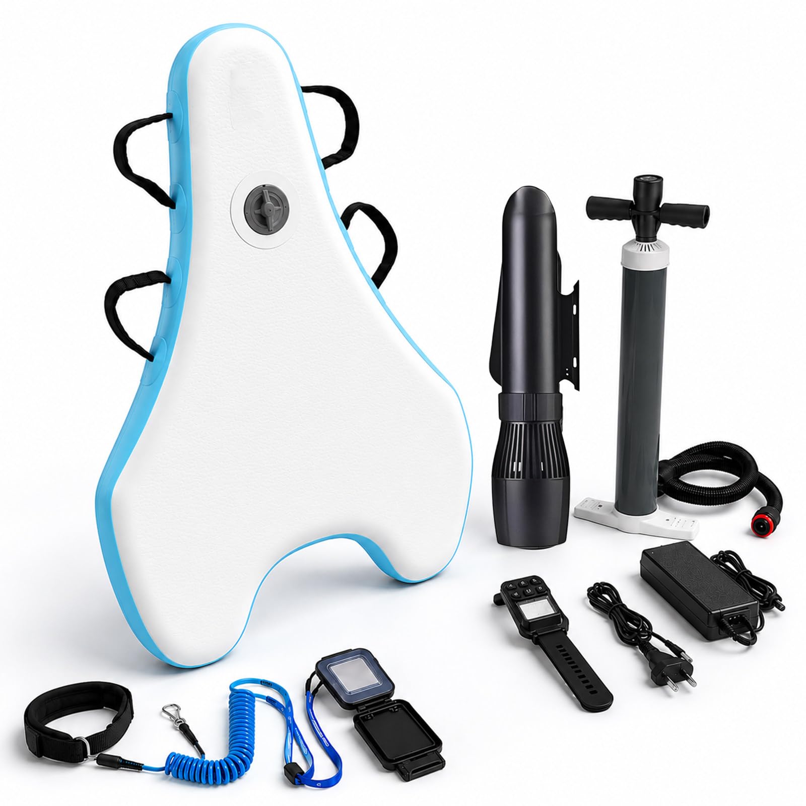 Tabla de Surf Eléctrica Y Scooter Subacuático 2 En 1, Tabla de Bodyboard Inflable para Adultos, Motor Sup 500w/700w, 3-7 Km/H, 40-130 Min, Modo Dual para Principiantes Y Profesionales 500W10A