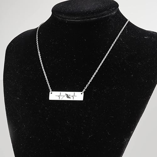 Vista 4 de Collar con colgante de latido del corazón para hombre, bóveda de regalo, para hombre, bóveda de bóveda, entrenador, joyería, regalo de pista y campo