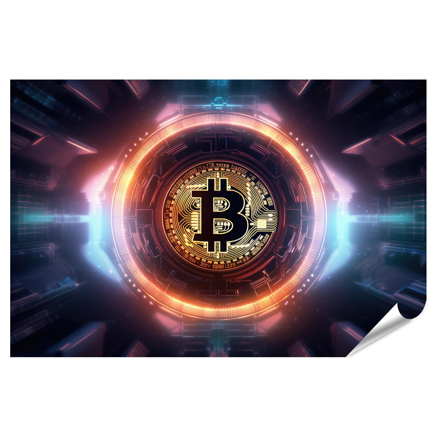 islandburner Image Poster Bitcoin Abstrait Logo Crypto-monnaie Crypto Ai  Premium Images Photo : Amazon.fr: Mode