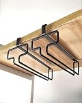 LINFIDITE 2 Pack Wine Glass Rack Under Cabinet Stemware Rack Hanger Wine Glass Holder Kitchen Hanging Glass Storage Rack Organizer,White