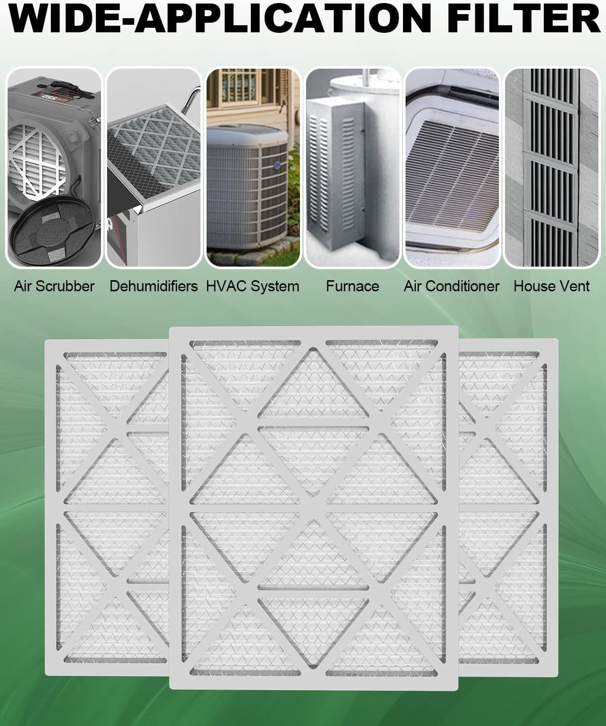 20x25x1 Air Filter MERV 8, Pleated HVAC AC Furnace Home Air Filters Replacement 6 Pack