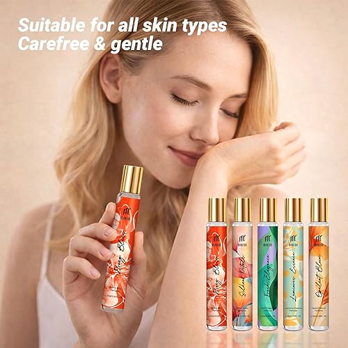 Miniatura 2 de Perfume Roll On para mujer, perfume de viaje de larga duración de 0.3 fl oz, Eau de Parfum Rollerball para oficina, cita y uso diario