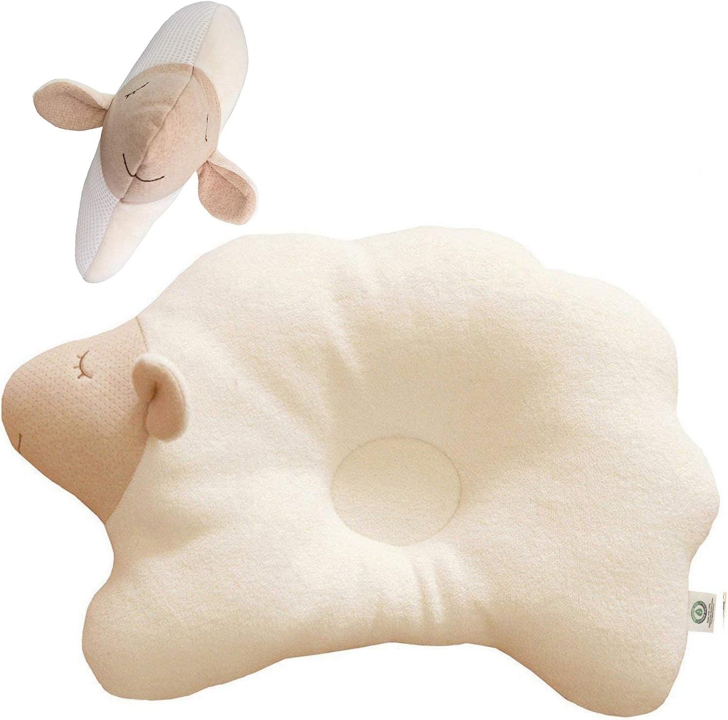 Baby Pillow for Newborn, Breathable 3D Air Mesh Organic Cotton, Protection for Flat Head Syndrome