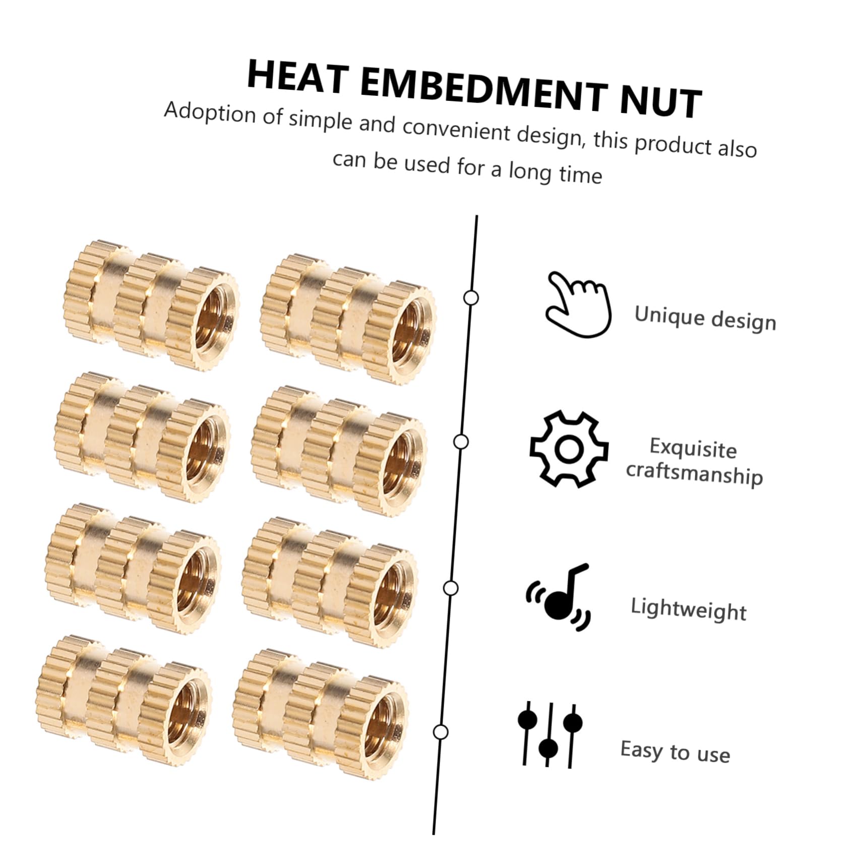 Cabilock Heat Embedment Nut Threaded Inserts Female Thread 20pcs Brass Inserts for Plastic Wood 3D Printing