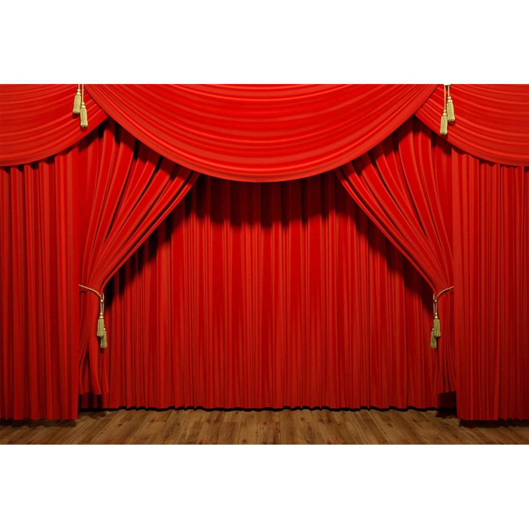 Baocicco 10x8ft Vinyl Theater Stage Interior Backdrop Photography Background Stage Lights Red Curtains Wooden Floor Festival Celebration Backdrop