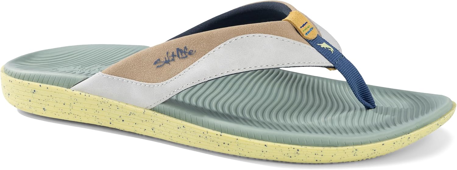 Salt Life Men’s The Dune Flip-Flop – PU Upper, Lightweight TPR Outsole, Sporty Coastal Comfort