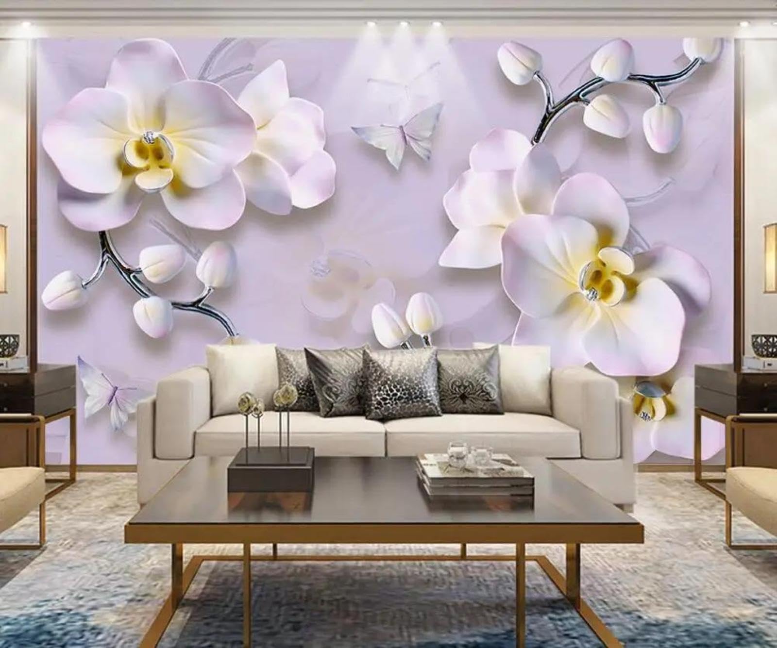 Papier peint mural 3d lavable ILIYA tissu intissé résistant pour chambre