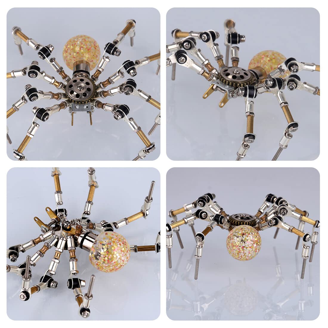 Set di puzzle con ragni in metallo 3D, 270 pezzi, insetti meccanici, puzzle 3D, set da modello, decorazione fai da te per gli appassionati