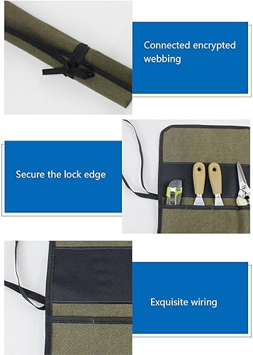 Miniatura 4 de Tool Bag Rolls Up,Canvas Tool Organizers for Men Women, Portable Tool Storage Box with 4 Pocket Small Carriers Bag