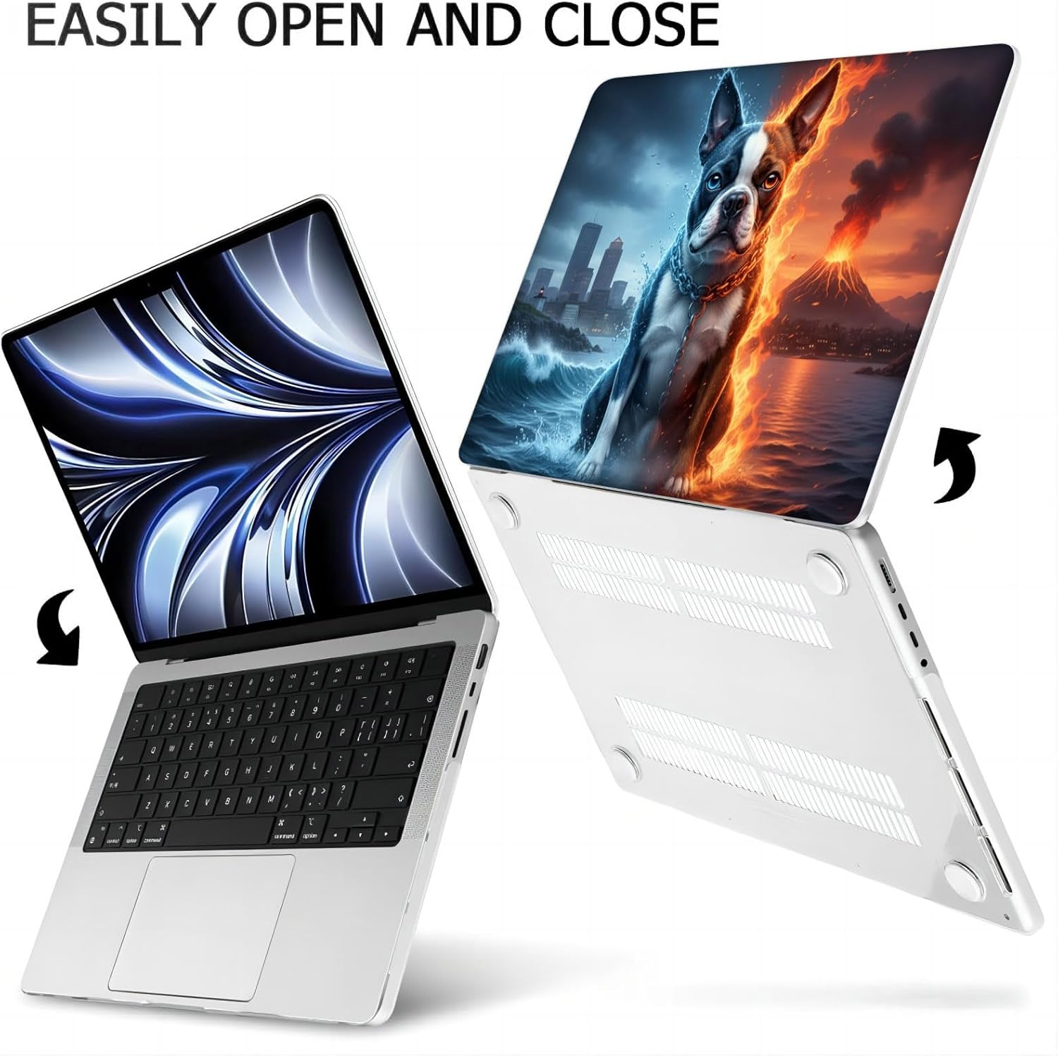 Compatible with MacBook Neo 13-inch, Hard Shell Case with Keyboard Cover and Screen Protector (A3404 A18 Pro chip, 2026 Release) - Boston Terrier MC22039
