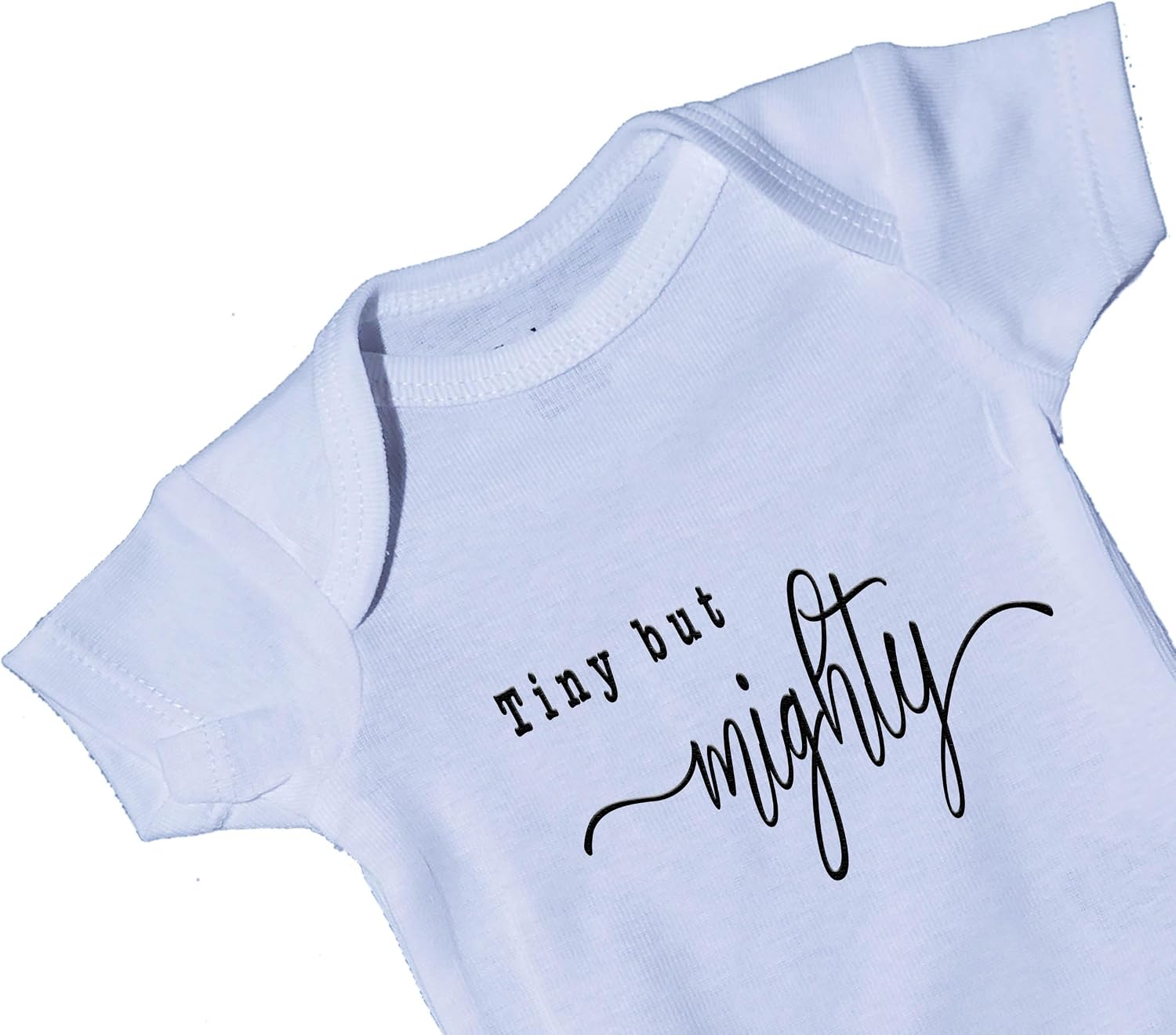 Ink Trendz Tiny But Mighty Baby Onesie - NICU Graduation Outfit - Script Font Bodysuit for Early Arrivals - Soft Cotton