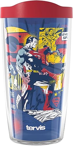Miniatura 10 de Tervis Warner Brothers DC Comics Superman The One and Only 85th Anniversary - Vaso aislante, 24 onzas, clásico