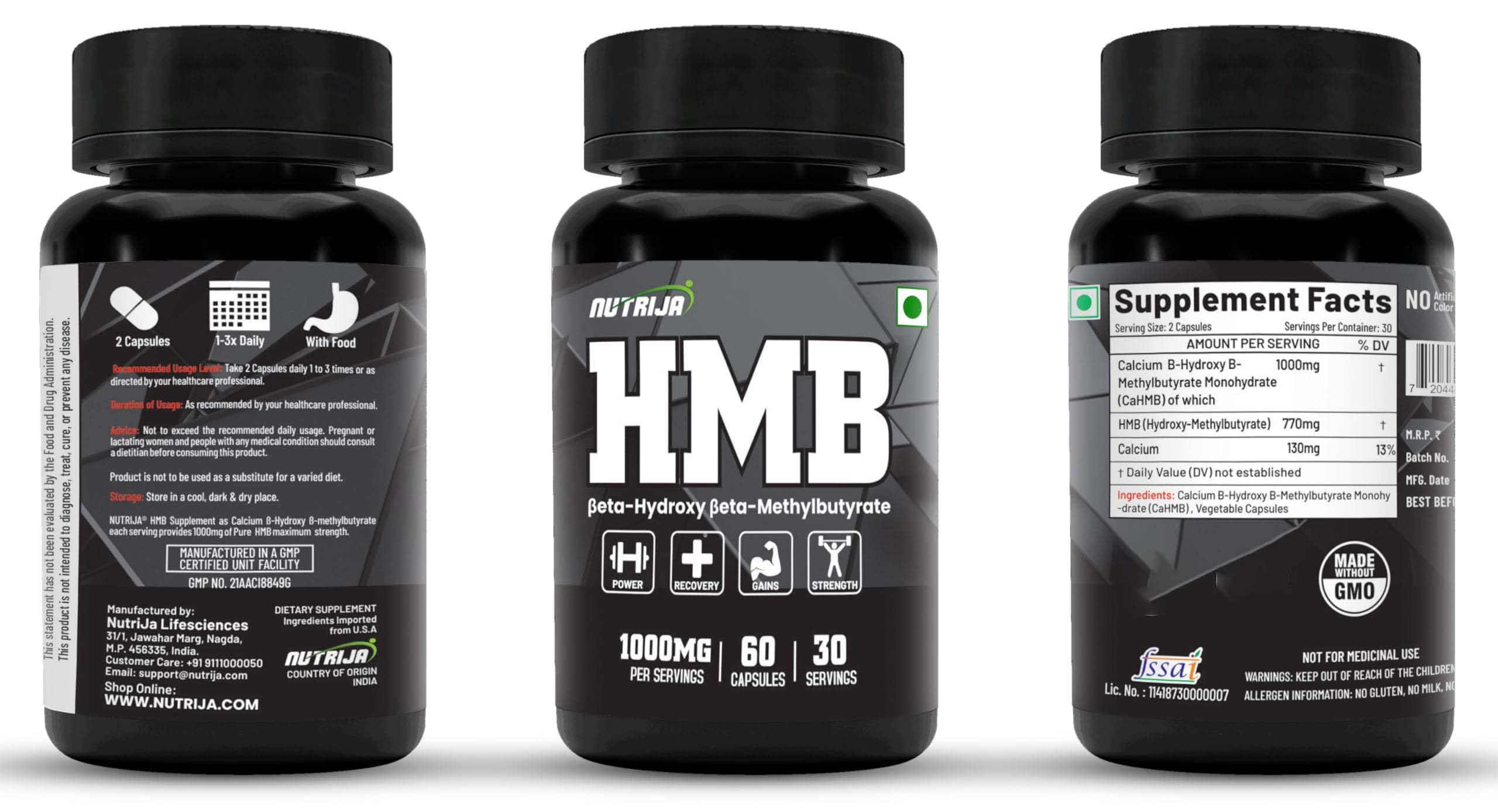 NutriJa HMB 1000MG Capsules | CaHMB Beta-Hydroxy Beta-Methylbutyrate Supplement | Supports Muscle Maintenance, Workout Recovery & Strength Training Routine - 60 Capsules — Amazon image 4
