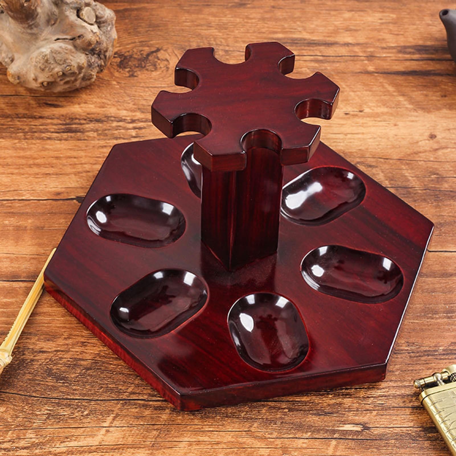 Soporte para Pipa de Madera, Soporte para Pipa para Fumar Tabaco para 6 Pipas de Fumar, Accesorios para Pipa de Fumar, Regalos para Fumadores