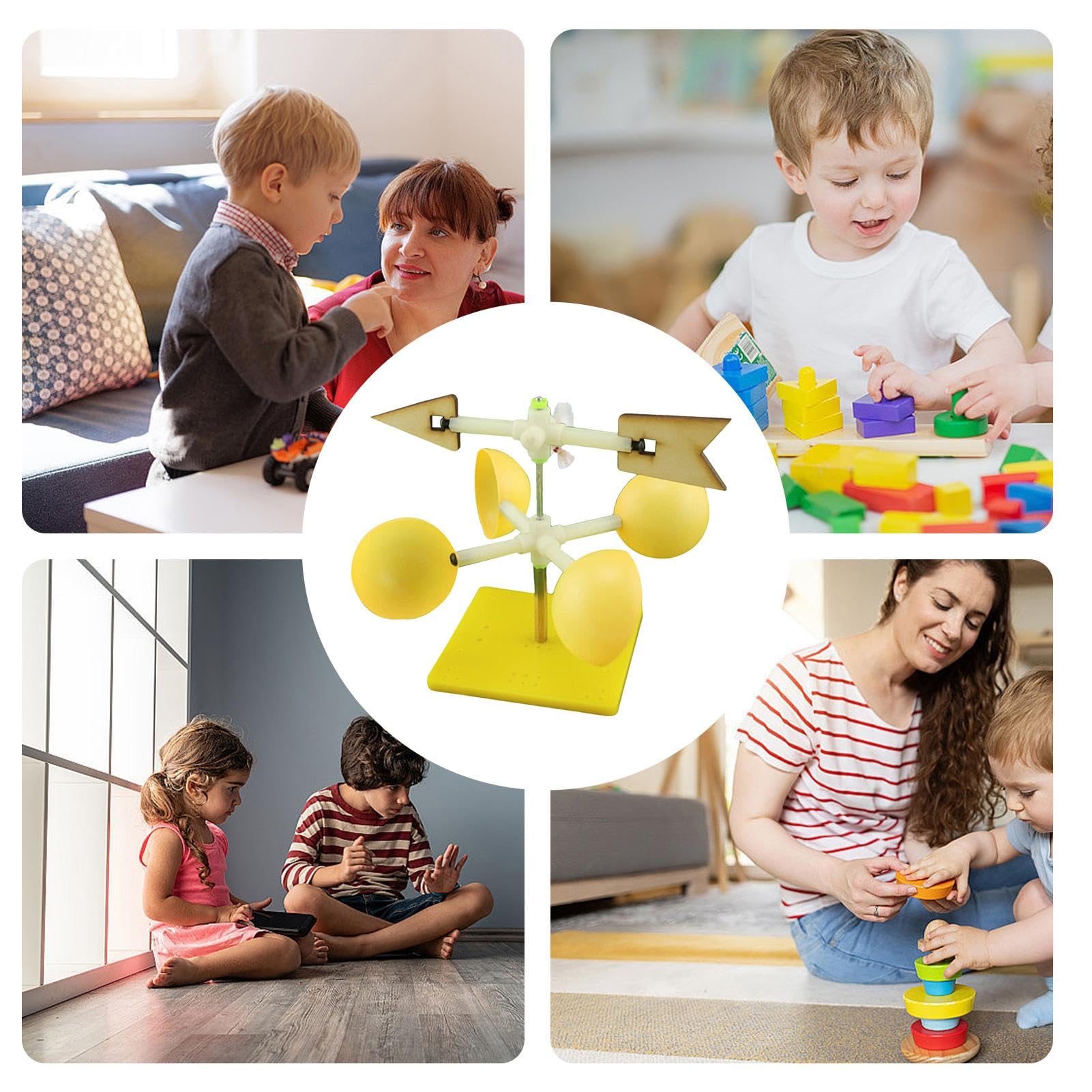 TOYANDONA 6 Sets Wind Vane Educational Toy - DIY Anemometer Science Kit For Kids Weather Learning