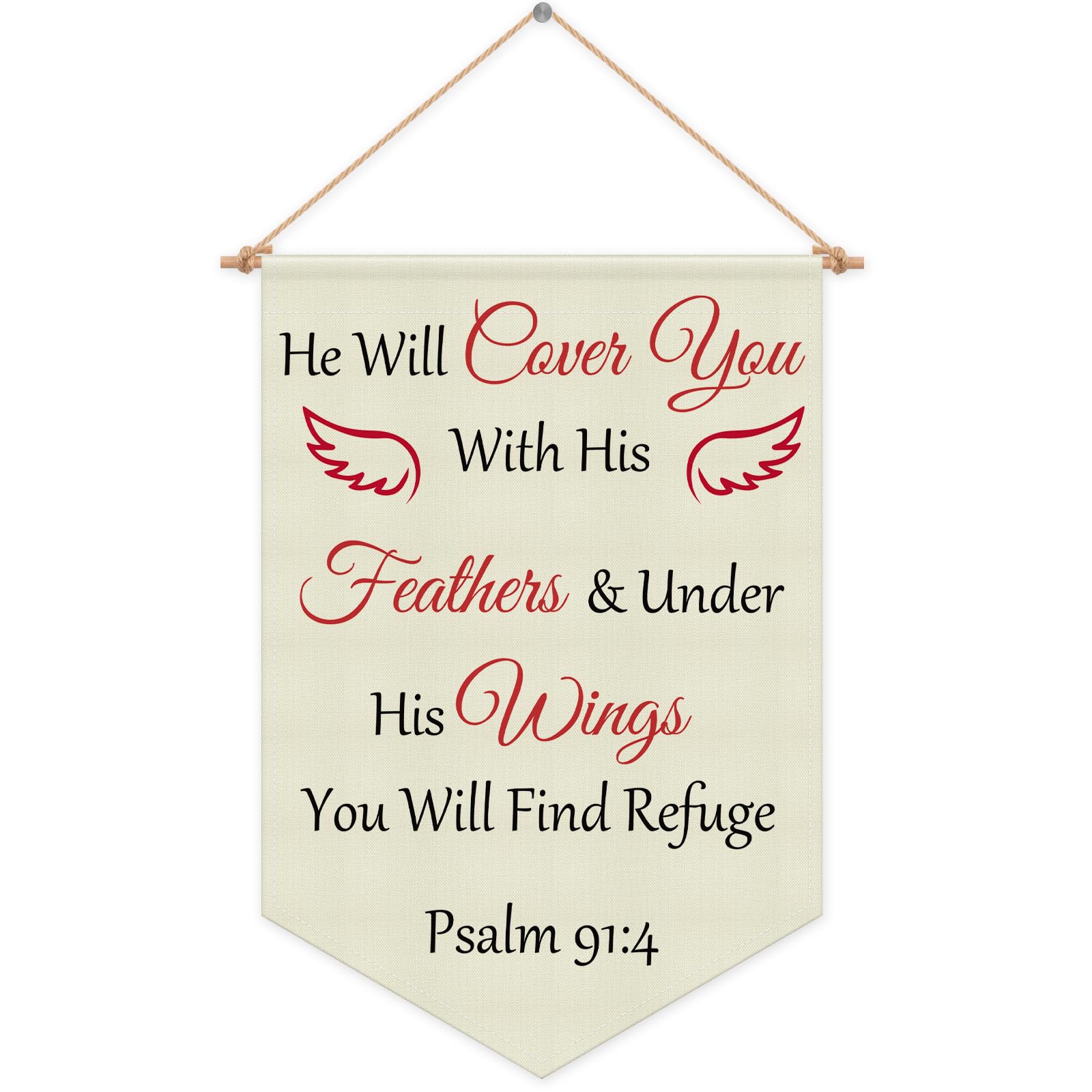 Bible Banner Christian Wall Banner Bible Scripture Wall Decor for Nursery Hanging Pennant Flag Inspirational Quote Banners for Bedroom Religious Playroom Banners Christmas Birthday Gift