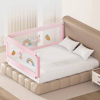 Kids Station Baby Bed Rail Guard for Toddler & Baby Safety – Foldable, Adjustable Height, Portable – 6.6ft x 5ft (200x150c... Price In India