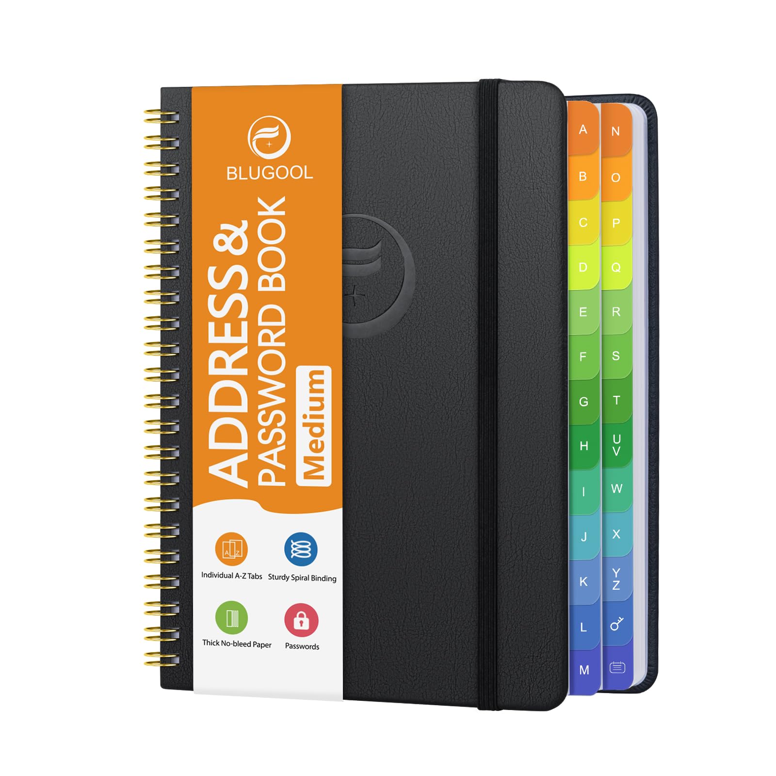 Photo 1 of Blugool Address Book with Alphabetical Tabs (Black, 5.7"x7.7")