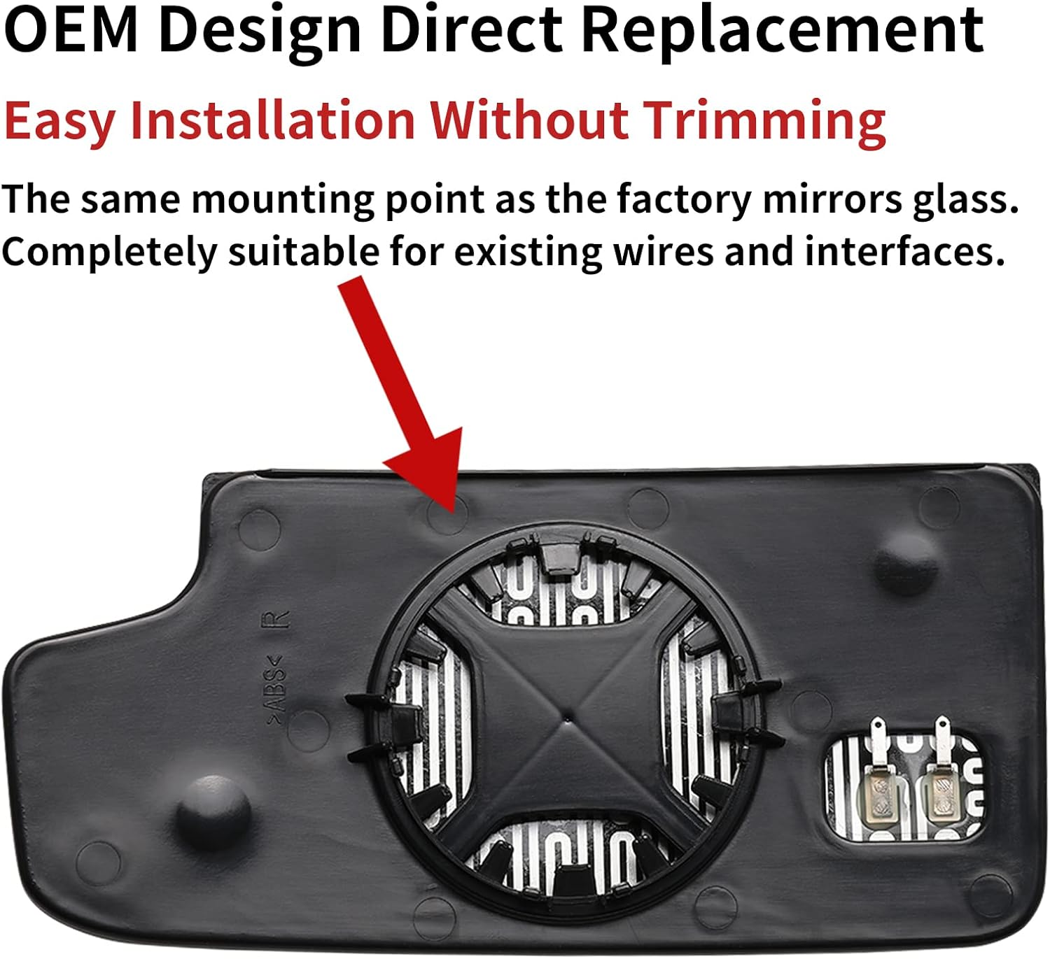 Passenger Side Mirror Replacement for 2014-2017 Chevrolet Silverado 1500 GMC Sierra 1500 & 2015-2017 Chevy Silverado 2500 3500 GMC Sierra 2500 3500, Right Lower Tow Towing Mirror Glass Heated